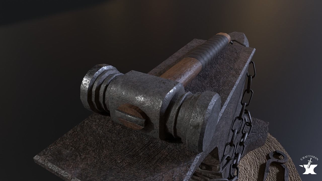 Anvil Forge Pack Low-poly 3D model_9