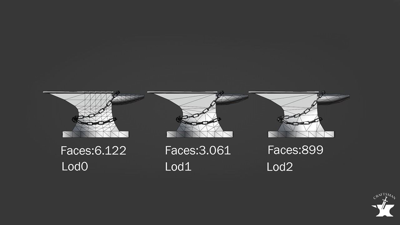 Anvil Forge Pack Low-poly 3D model_12