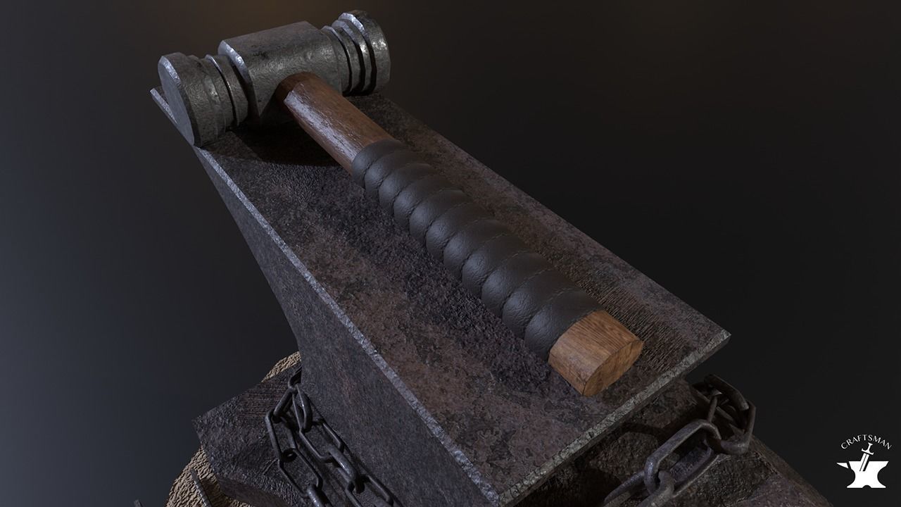 Anvil Forge Pack Low-poly 3D model_8