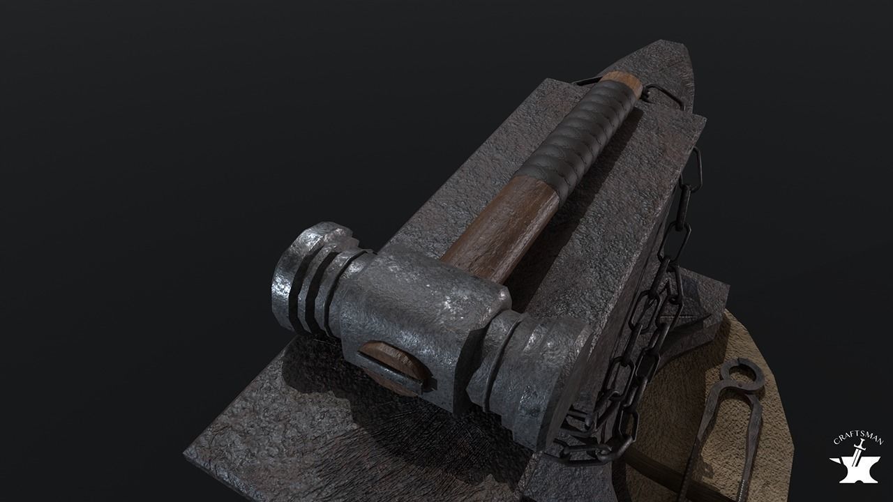 Anvil Forge Pack Low-poly 3D model_4
