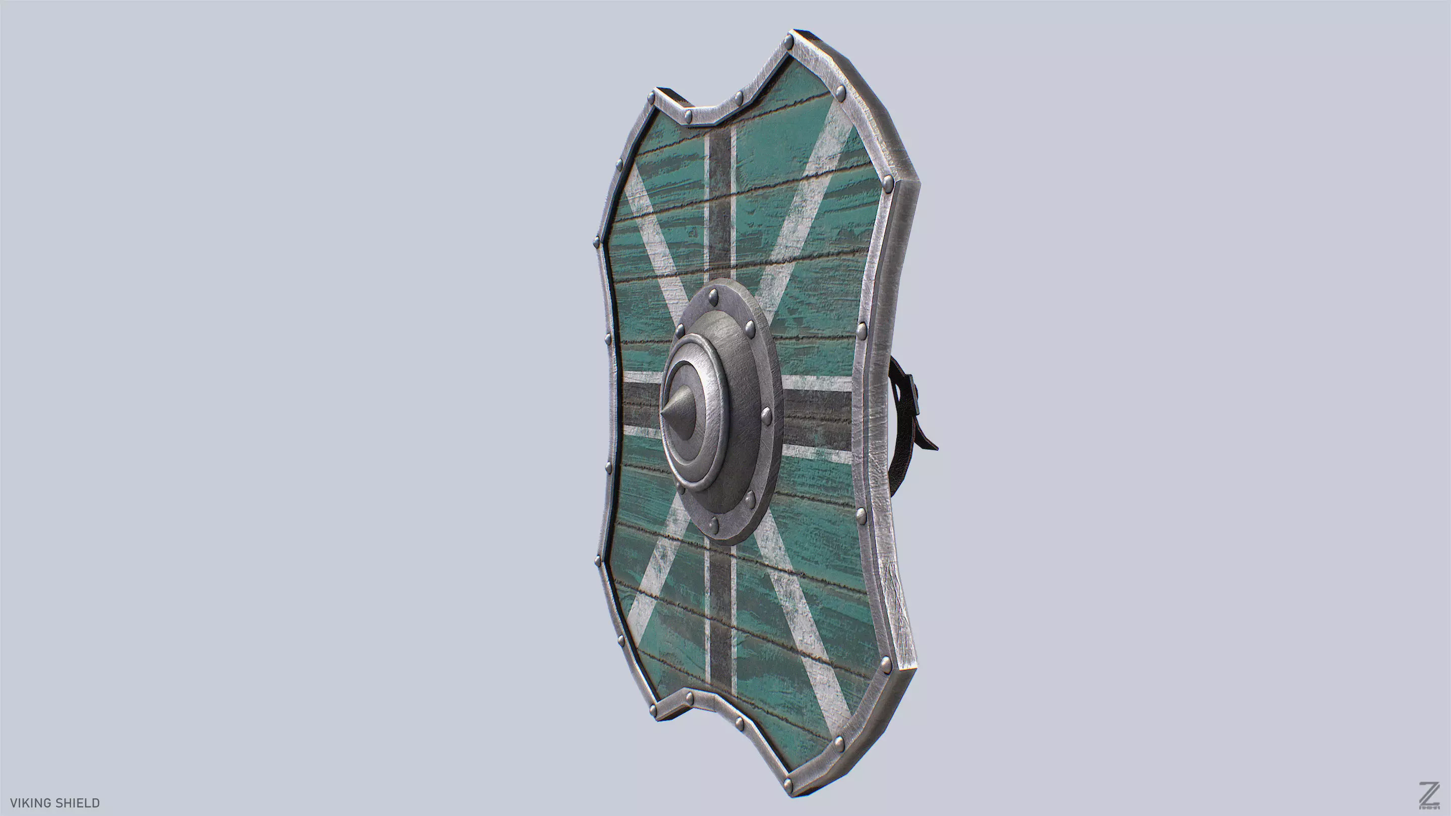 Viking shield Low-poly 3D model_6