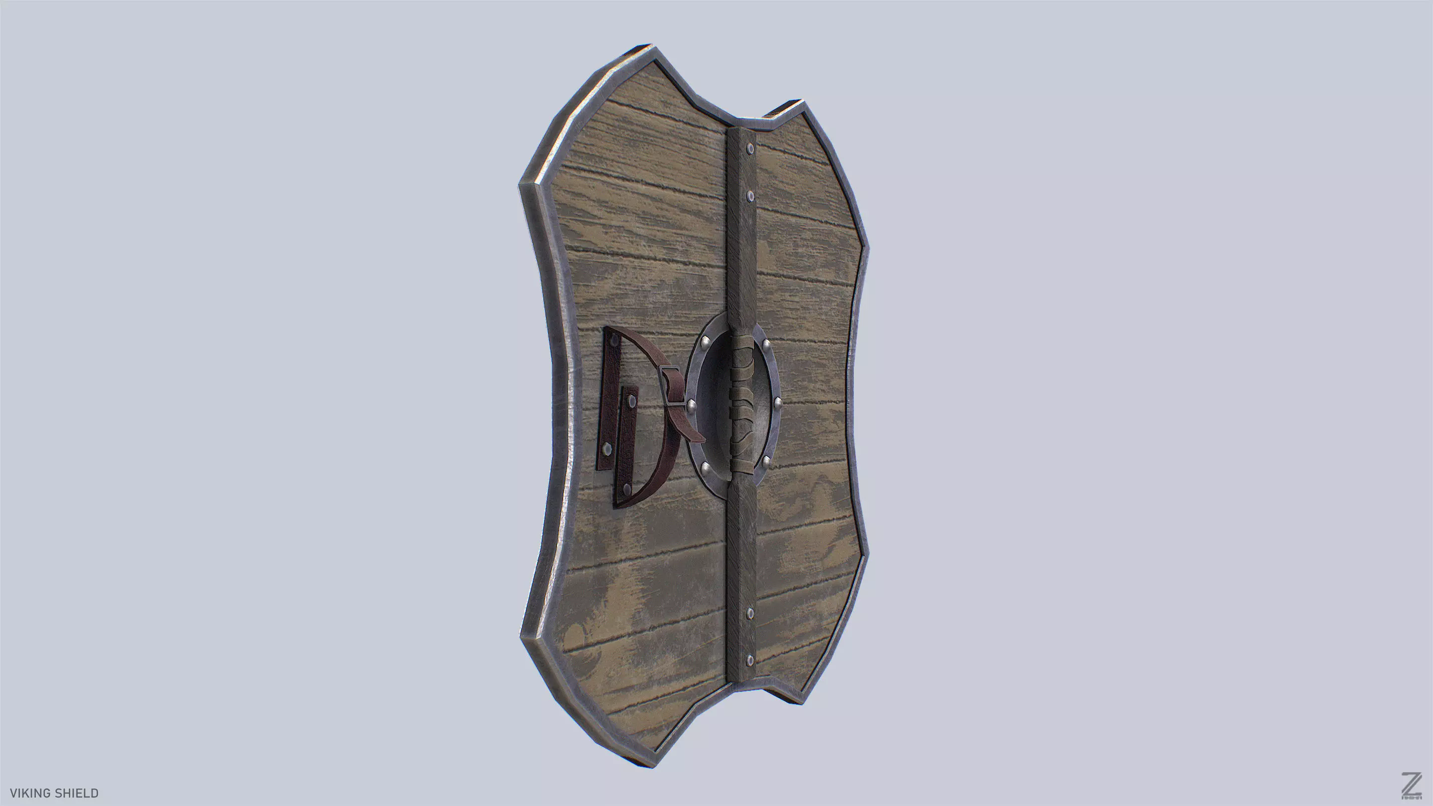 Viking shield Low-poly 3D model_7