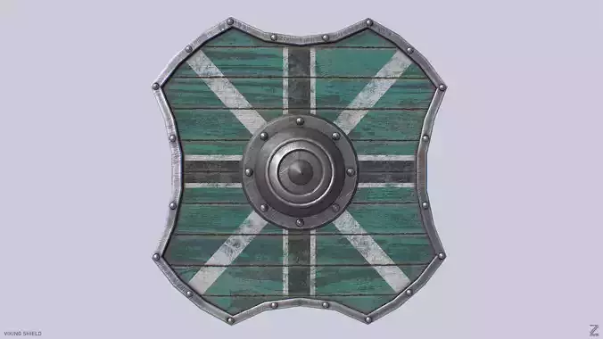 Viking shield Low-poly 3D model