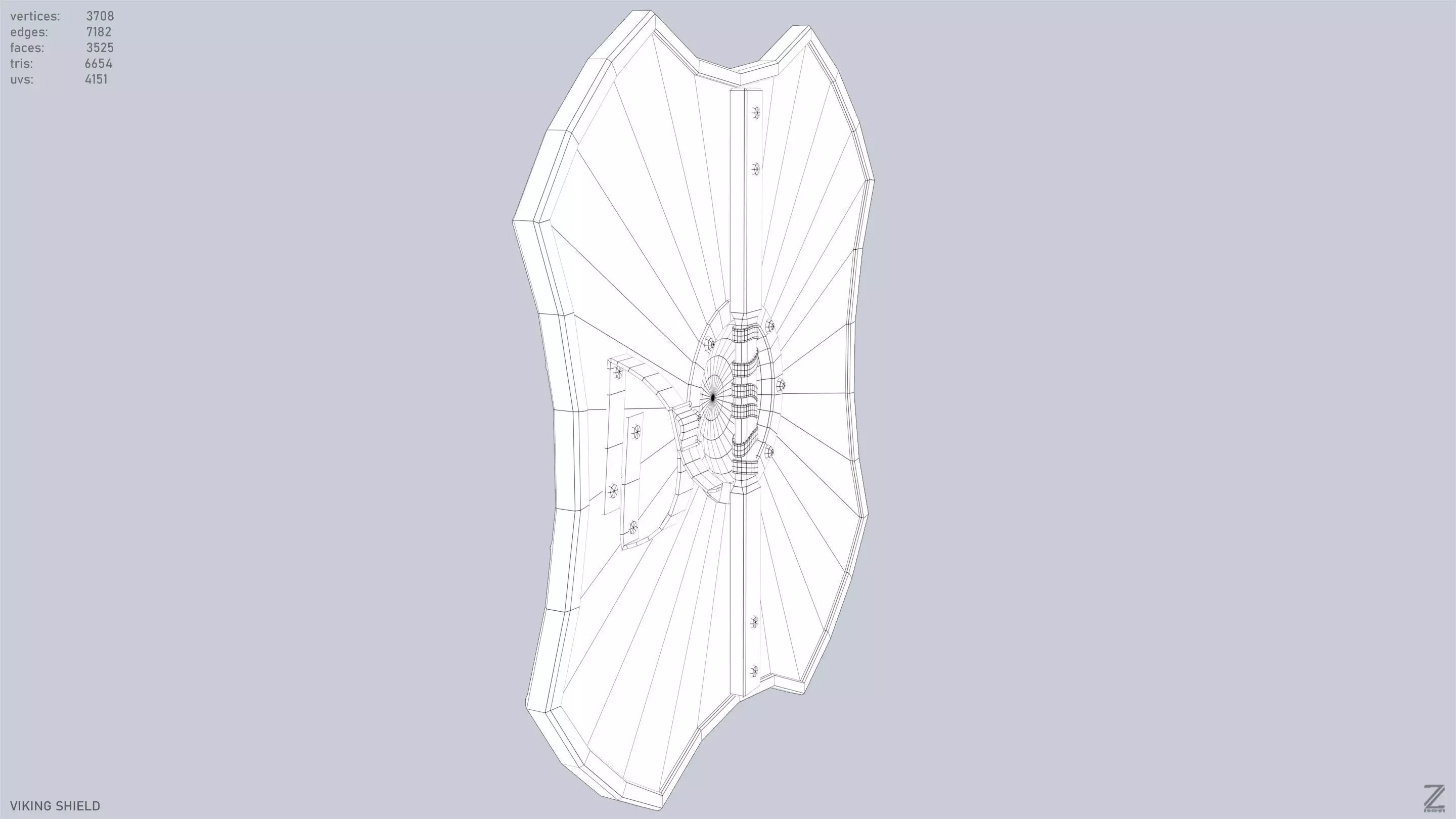 Viking shield Low-poly 3D model_12