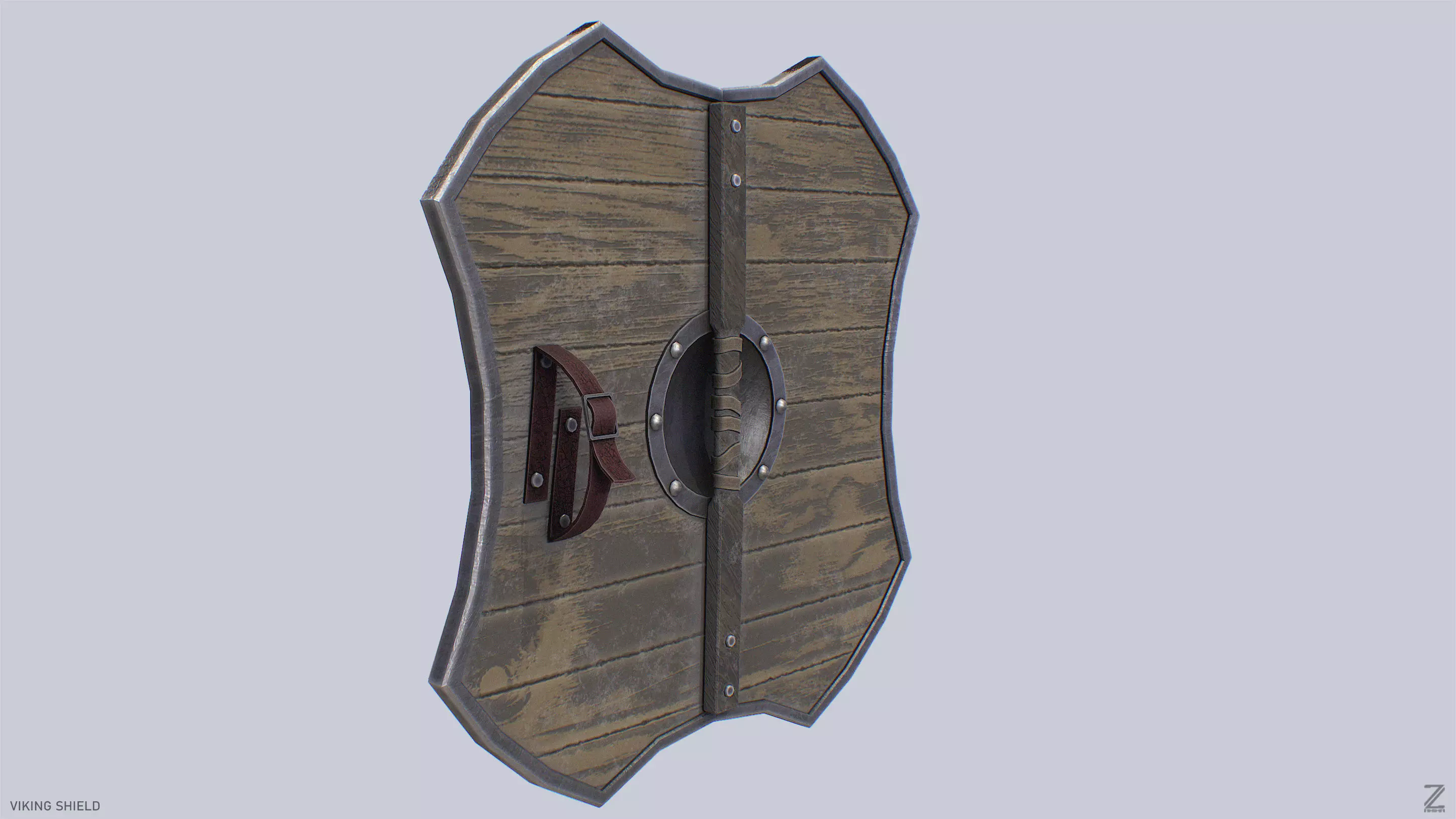 Viking shield Low-poly 3D model_6