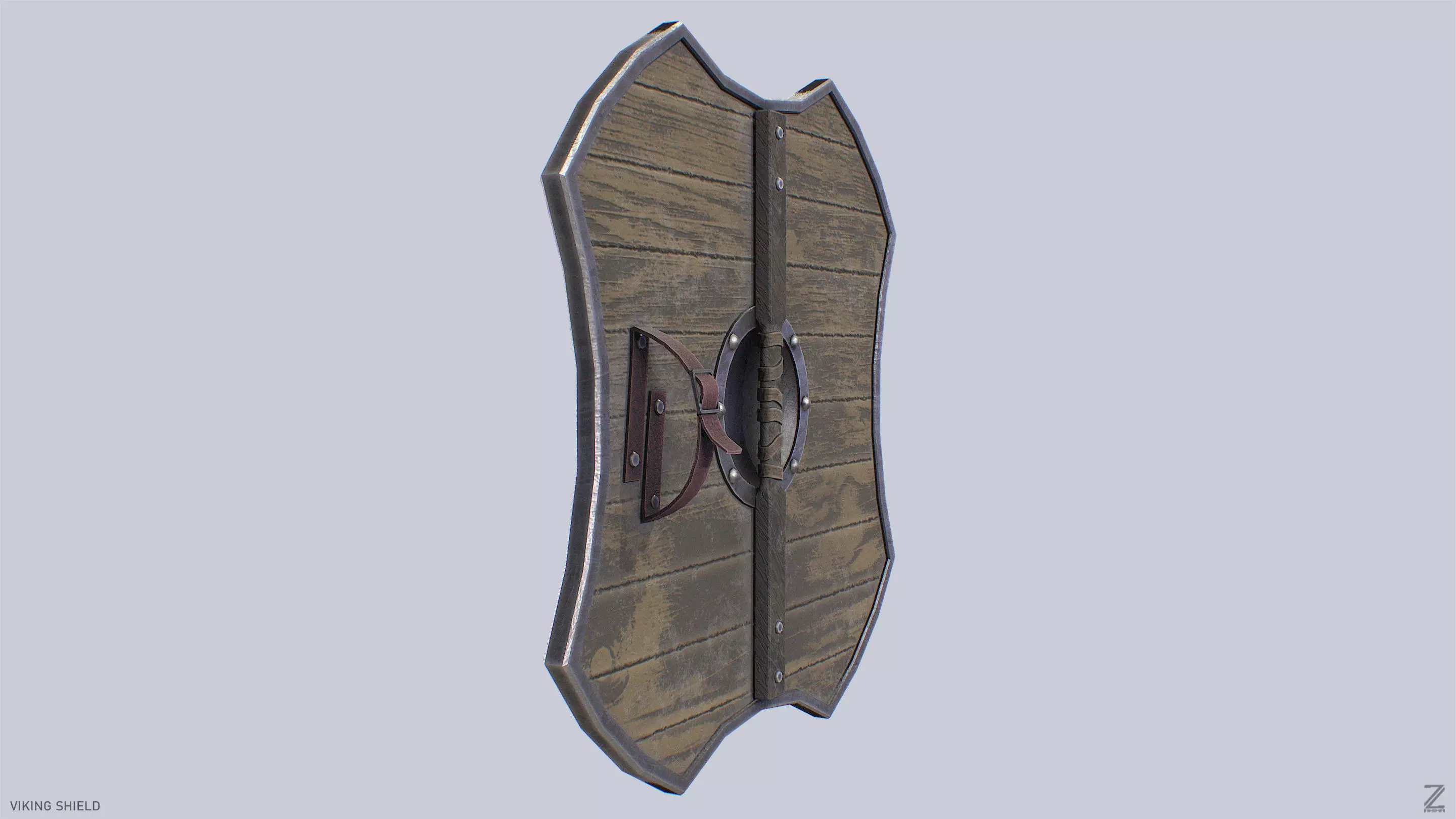 Viking shield Low-poly 3D model_6
