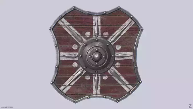 Viking shield Low-poly 3D model