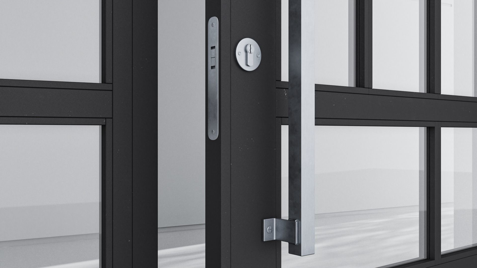 Aluminium door 198 3D model_4