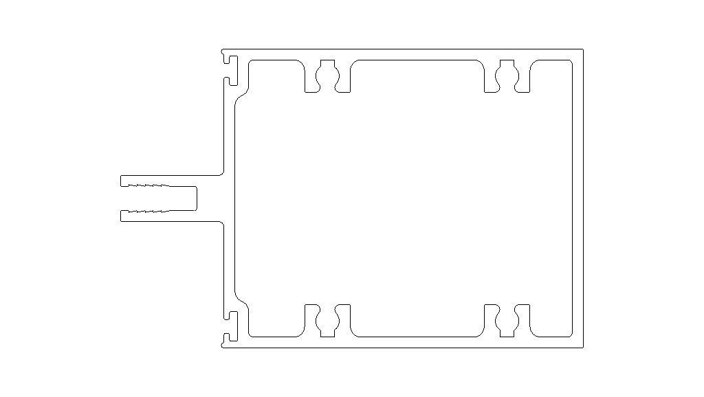 Aluminum Extruded Intermediate Horizontal Mullions MOD AL-056cw Low-poly 3D model_9