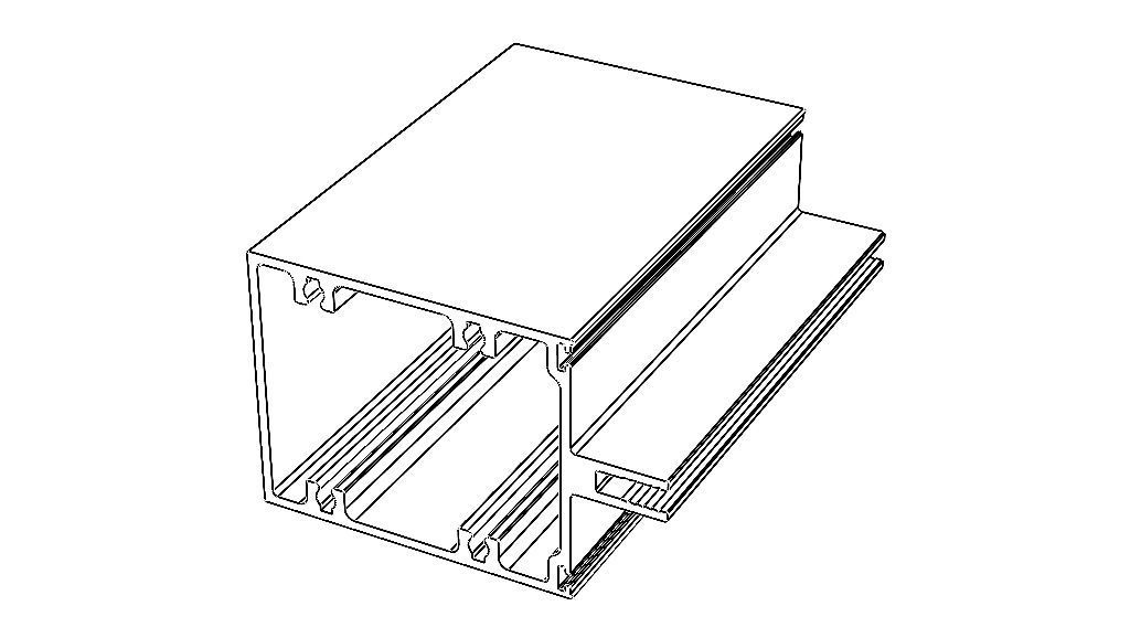 Aluminum Extruded Intermediate Horizontal Mullions MOD AL-056cw Low-poly 3D model_16