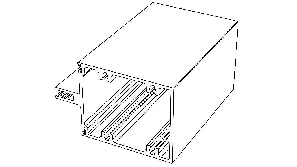 Aluminum Extruded Intermediate Horizontal Mullions MOD AL-056cw Low-poly 3D model_2