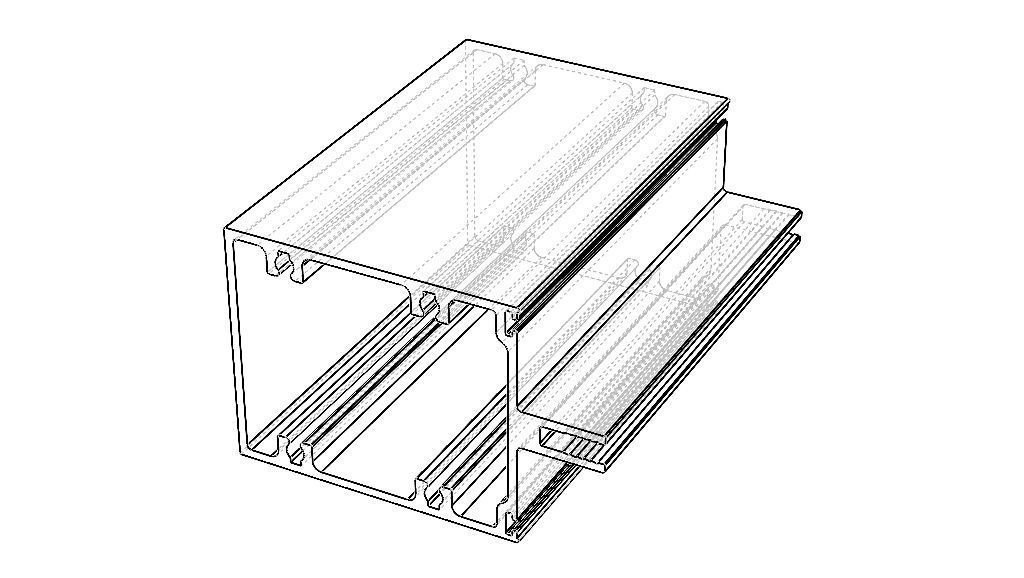 Aluminum Extruded Intermediate Horizontal Mullions MOD AL-056cw Low-poly 3D model_17