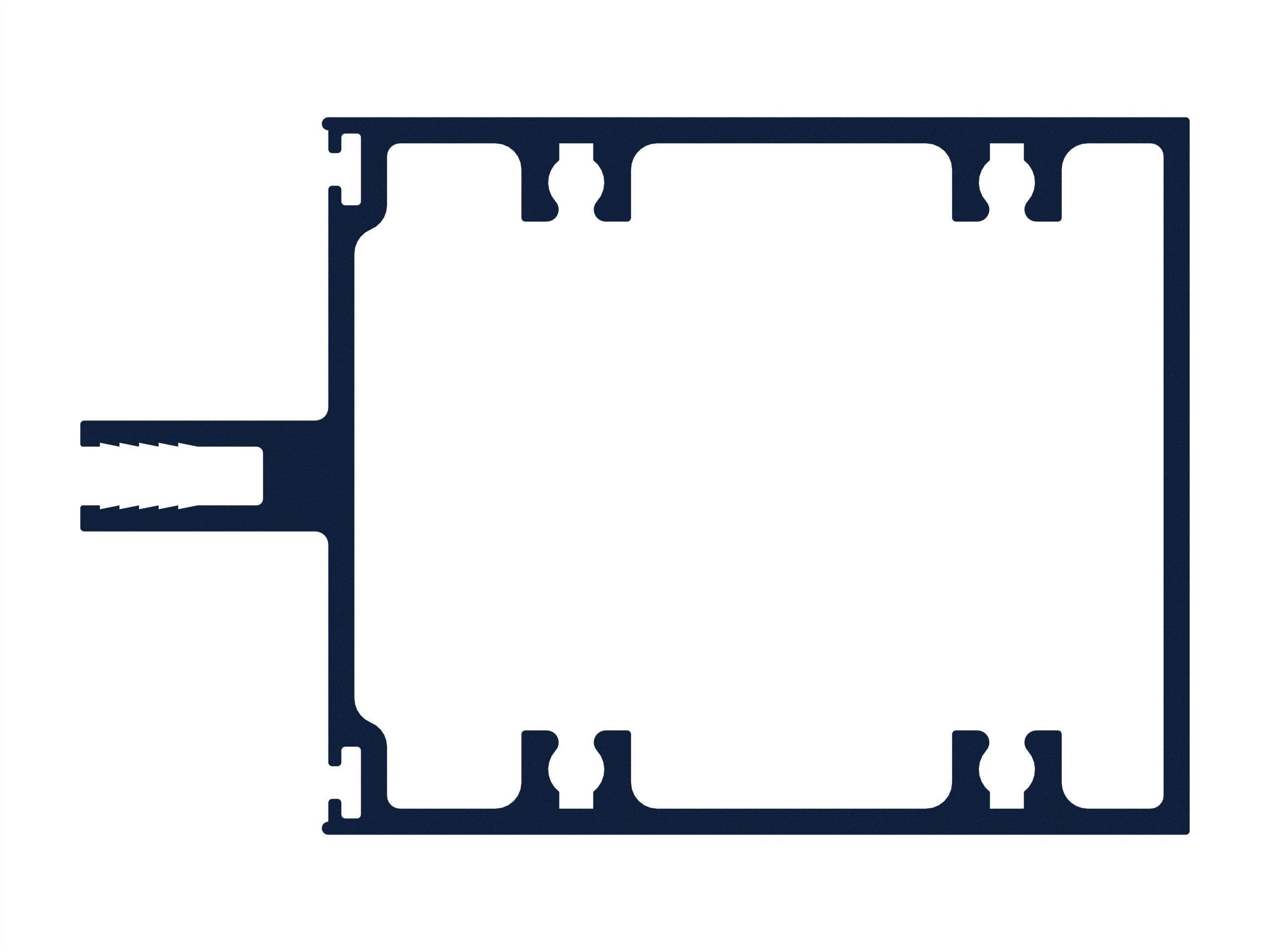 Aluminum Extruded Intermediate Horizontal Mullions MOD AL-056cw Low-poly 3D model_1