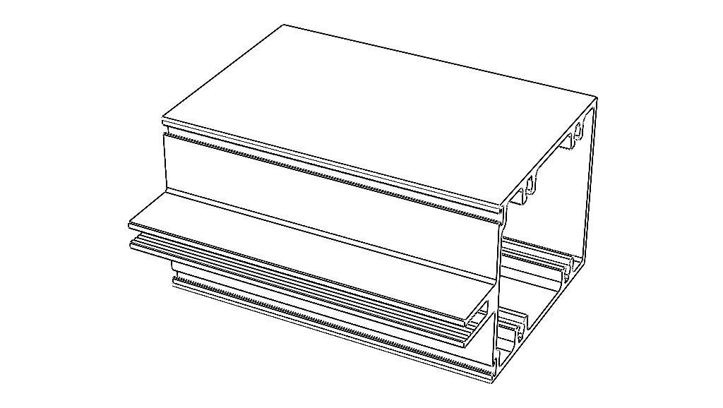 Aluminum Extruded Intermediate Horizontal Mullions MOD AL-056cw Low-poly 3D model_10