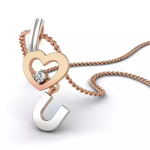 Light wt I Love You Charms Pendant 3dm stl render Detail 3D print model