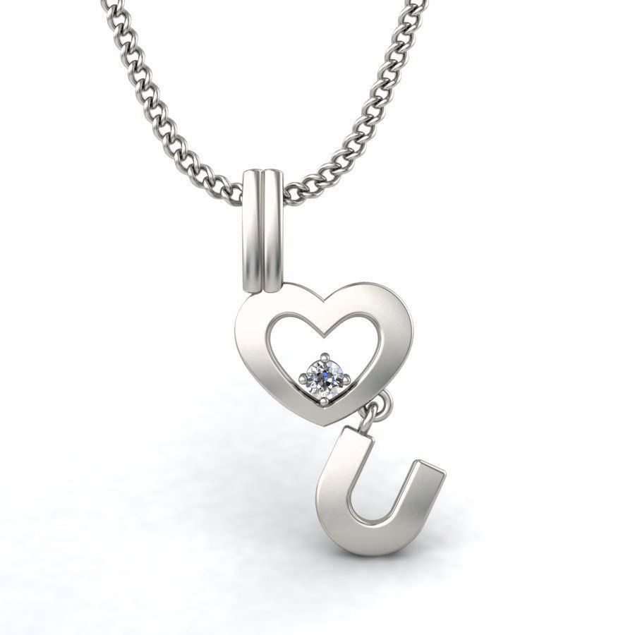 Light wt I Love You Charms Pendant 3dm stl render Detail 3D print model_5