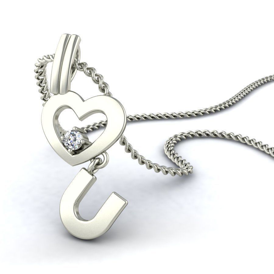 Light wt I Love You Charms Pendant 3dm stl render Detail 3D print model_8