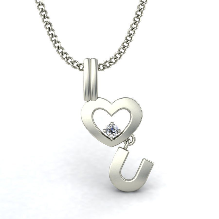 Light wt I Love You Charms Pendant 3dm stl render Detail 3D print model_4
