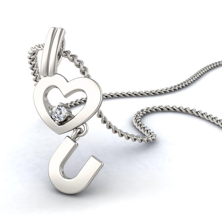Light wt I Love You Charms Pendant 3dm stl render Detail 3D print model_7