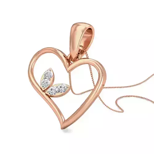 Light wt Heart Diamond Charms Pendant 3dm stl render Detail