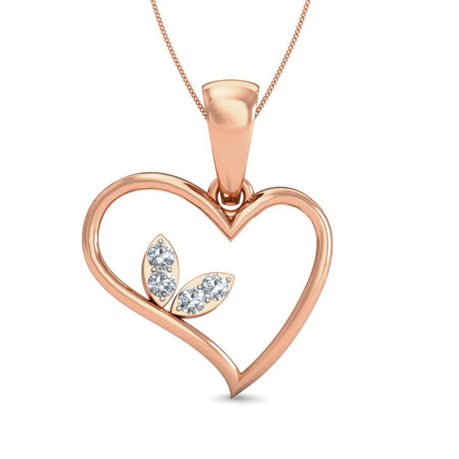 Light wt Heart Diamond Charms Pendant 3dm stl render Detail 3D print model_1