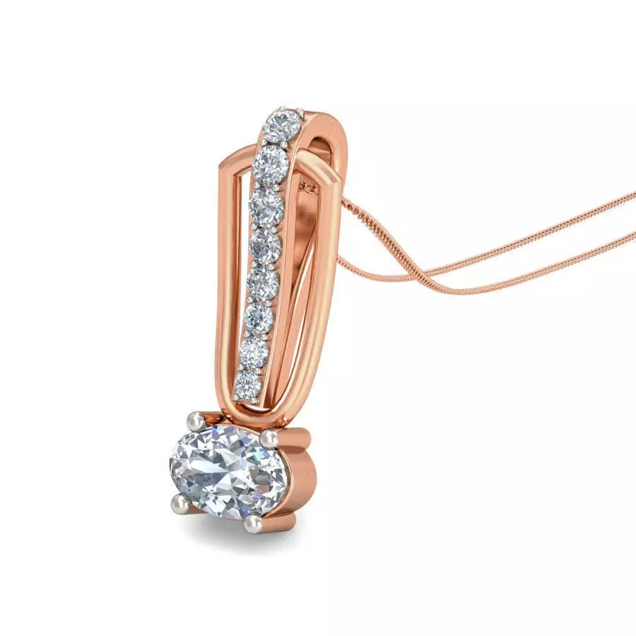 Solitaire Diamond Pendant 3dm stl render detail 3D print model_0