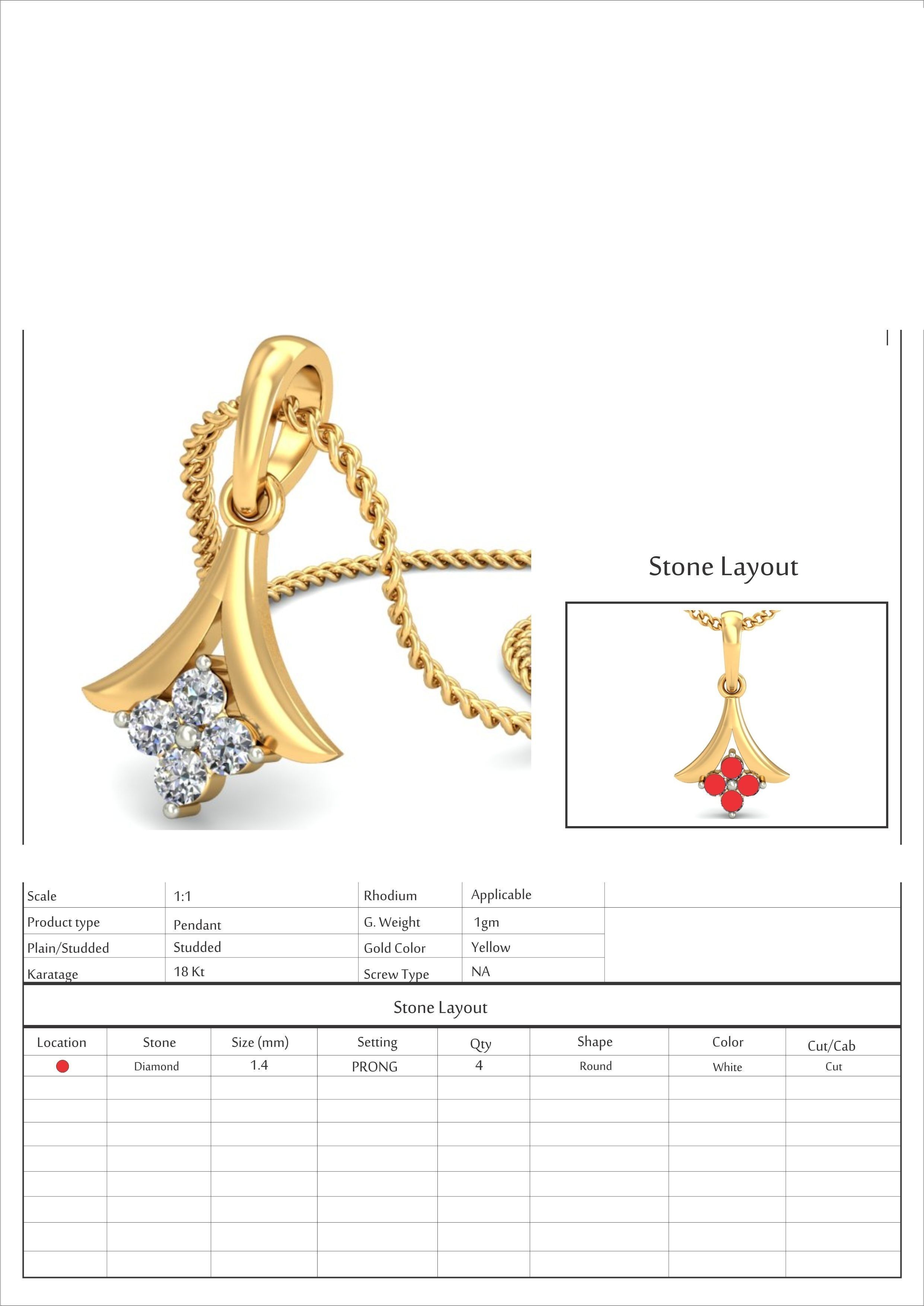 Light wt Diamond Charms Pendant 3dm stl render Detail 3D print model_8