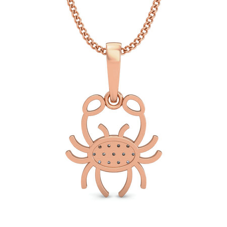 Crab Light wt Diamond Charms Pendant 3dm stl render Detail 3D print model_3