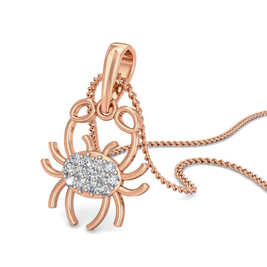 Crab Light wt Diamond Charms Pendant 3dm stl render Detail 3D print model_5