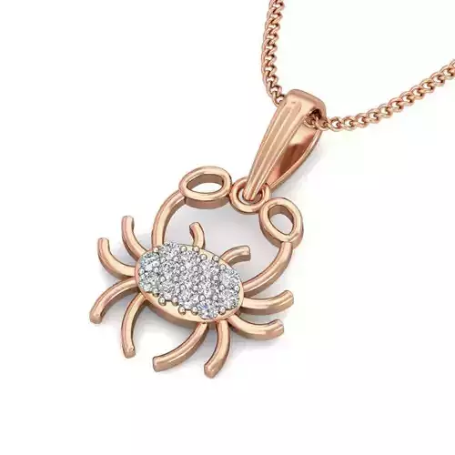Crab Light wt Diamond Charms Pendant 3dm stl render Detail 3D print model