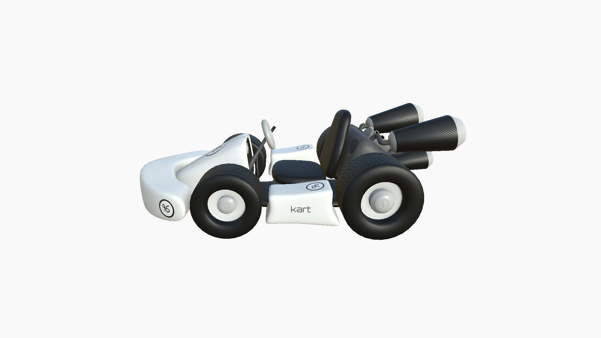 10 Cartoon Karts White Collection - Vehicle Racing Design _29