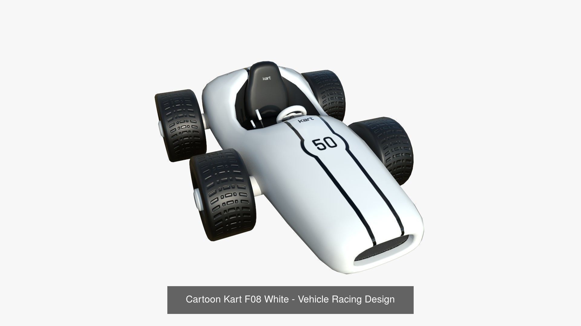 10 Cartoon Karts White Collection - Vehicle Racing Design _8