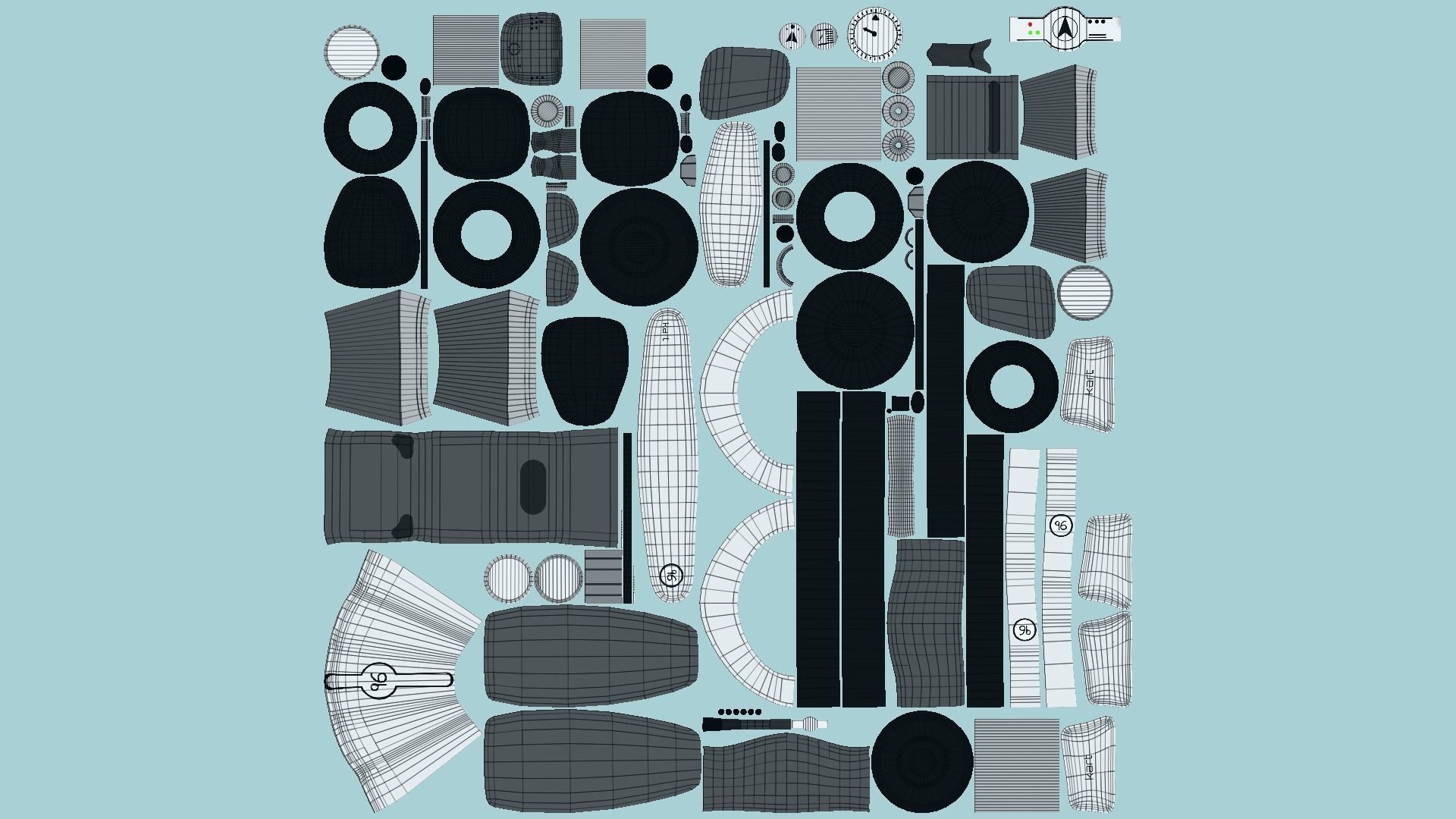 10 Cartoon Karts White Collection - Vehicle Racing Design _34