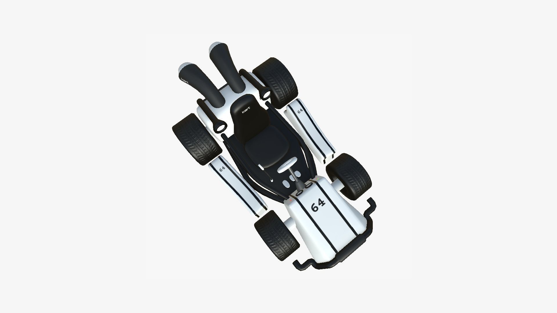 10 Cartoon Karts White Collection - Vehicle Racing Design _77