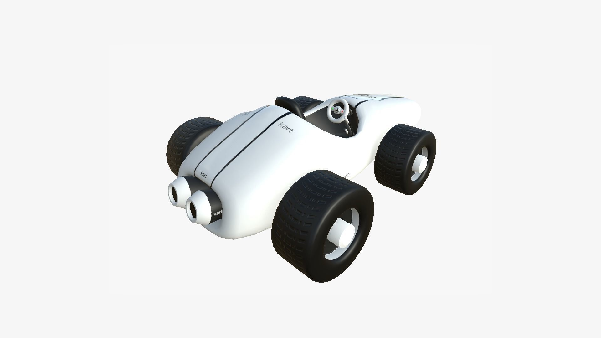 10 Cartoon Karts White Collection - Vehicle Racing Design _53