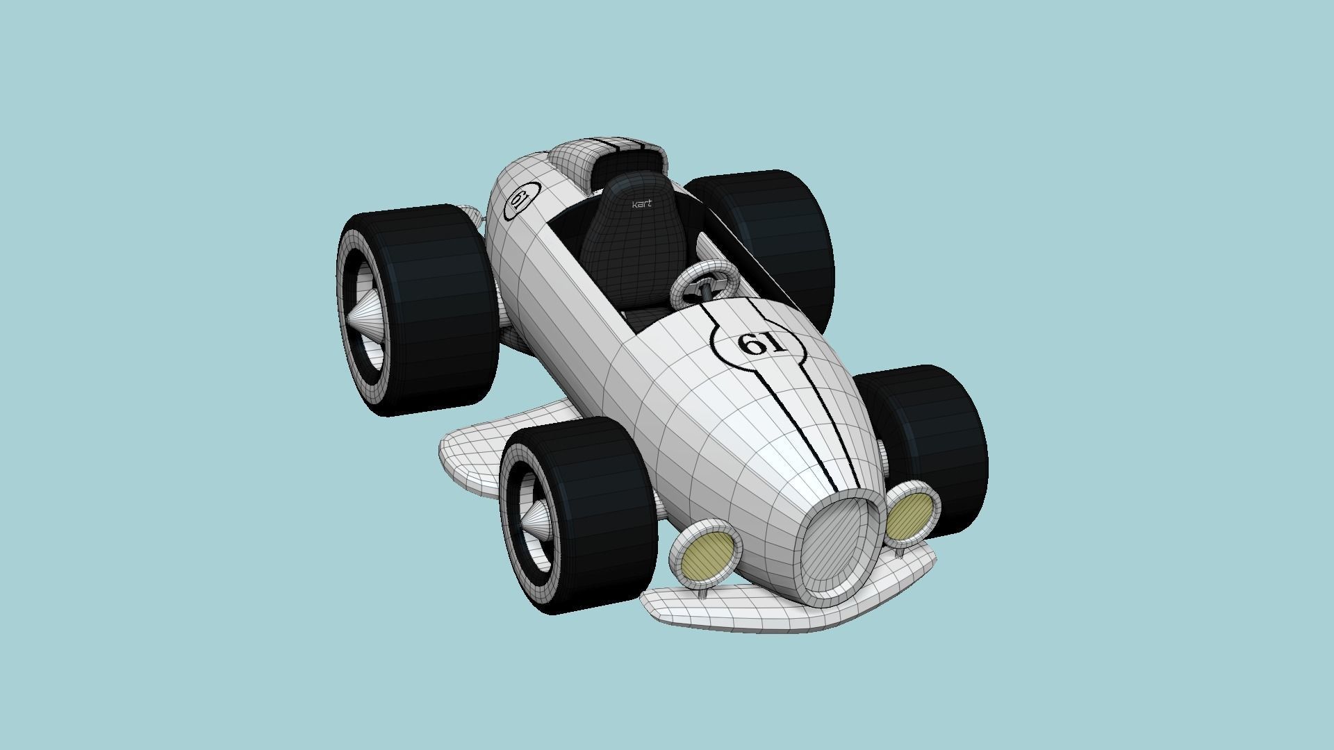 10 Cartoon Karts White Collection - Vehicle Racing Design _30