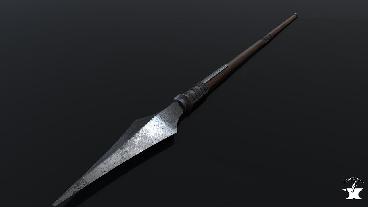 Stand for spear Low-poly 3D model_7