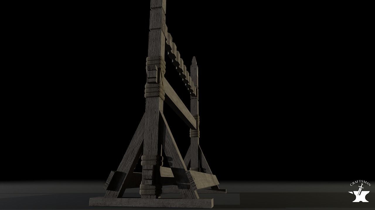 Stand for spear Low-poly 3D model_6