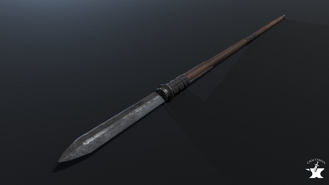 Stand for spear Low-poly 3D model_8