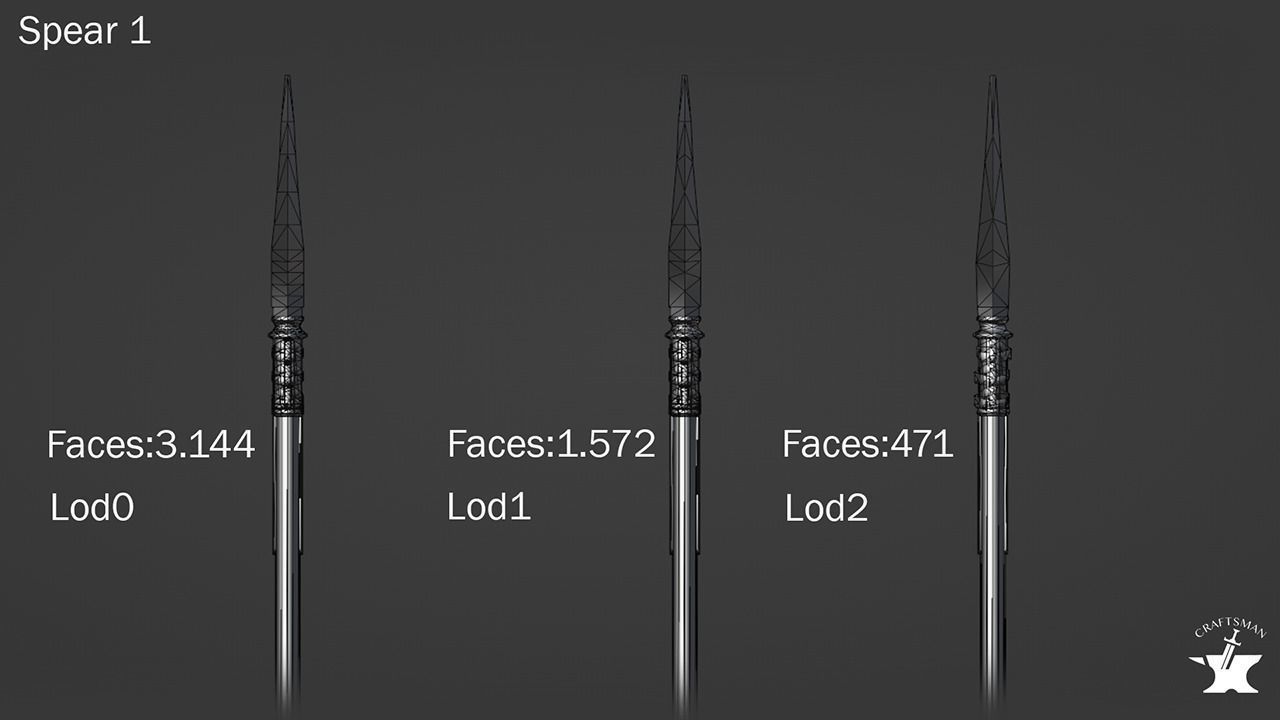 Stand for spear Low-poly 3D model_11