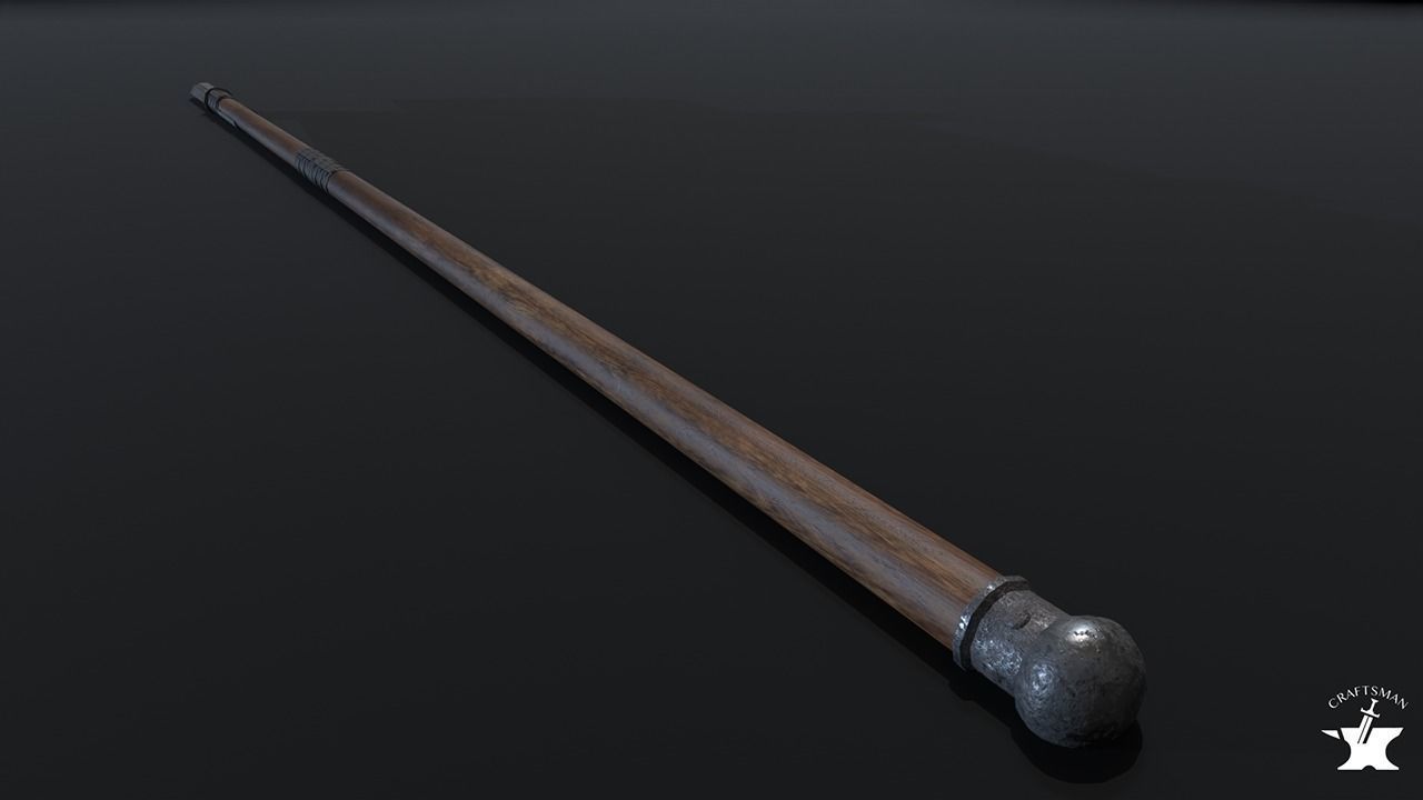Stand for spear Low-poly 3D model_9