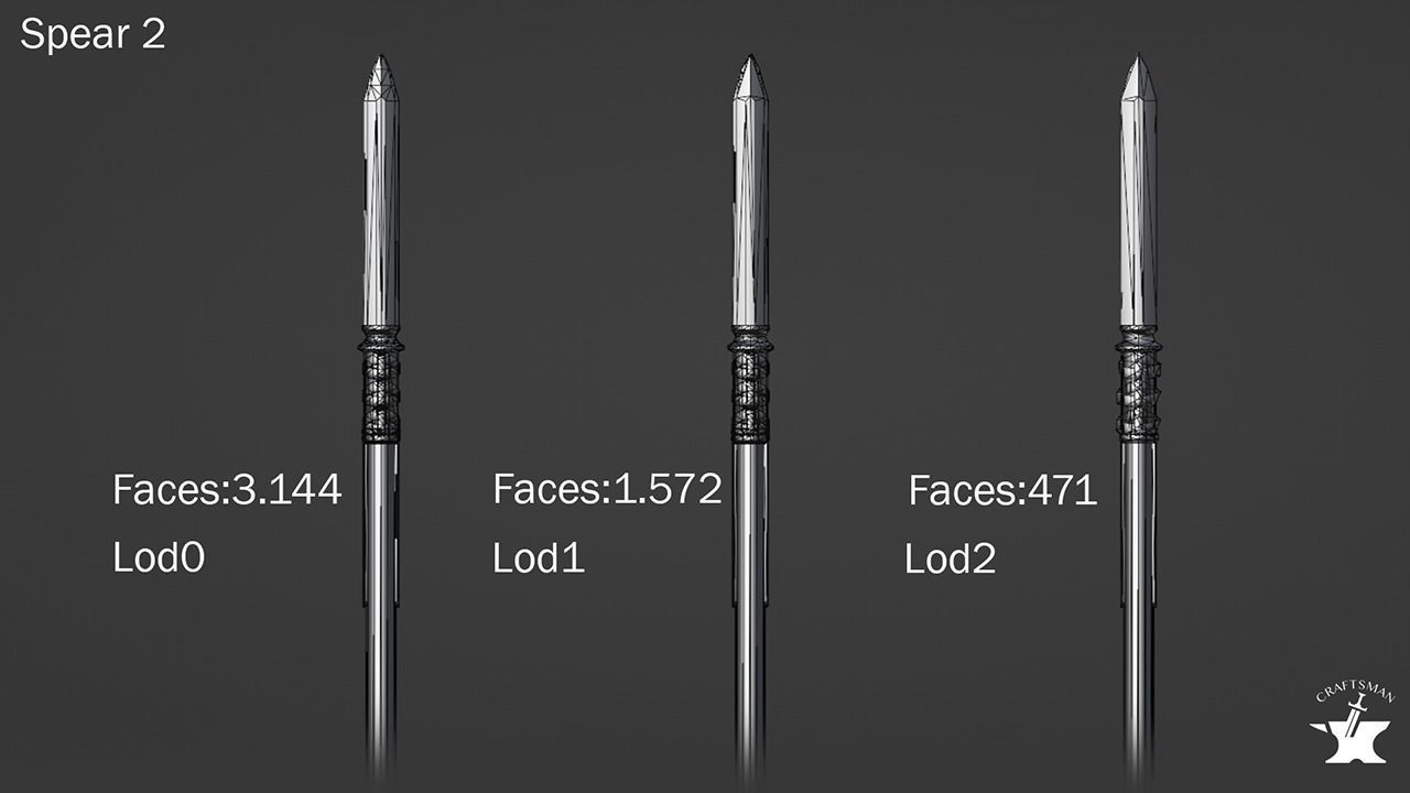 Stand for spear Low-poly 3D model_12