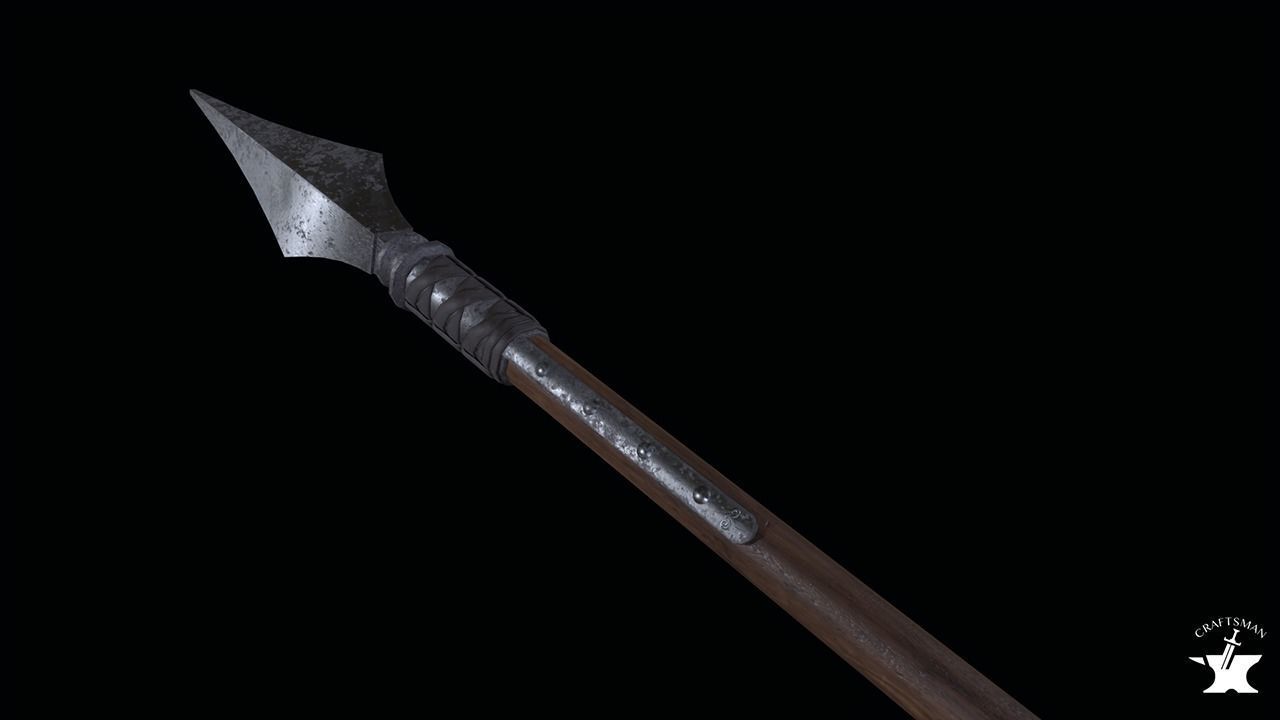 Stand for spear Low-poly 3D model_10