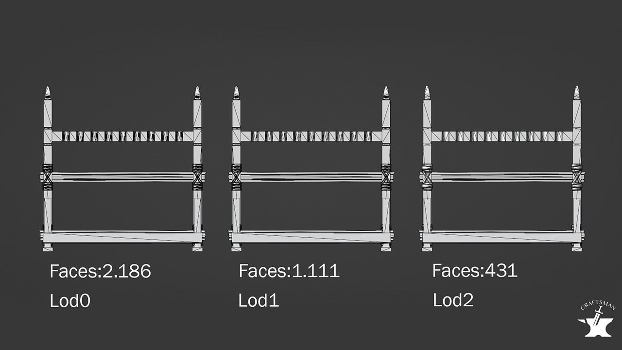 Stand for spear Low-poly 3D model_13
