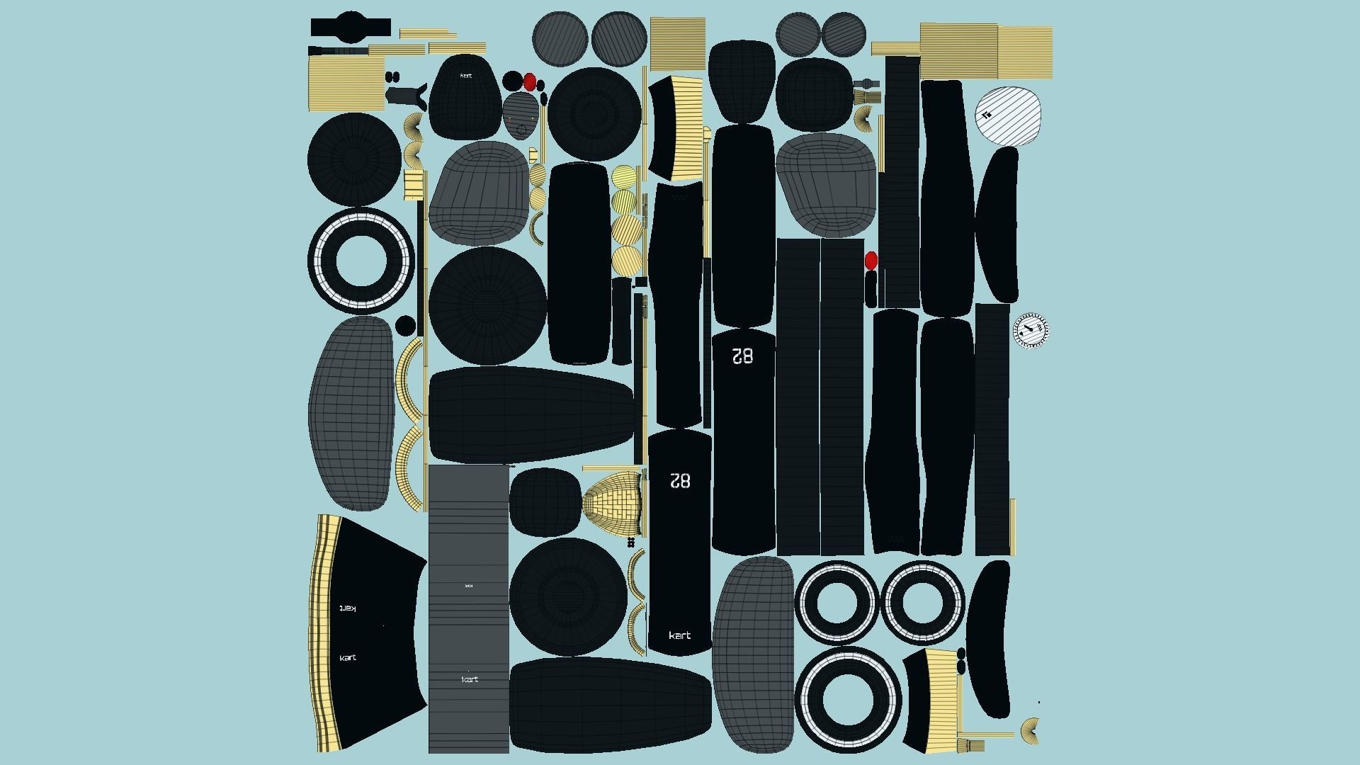 10 Cartoon Karts Black Collection - Vehicle Racing Design _51