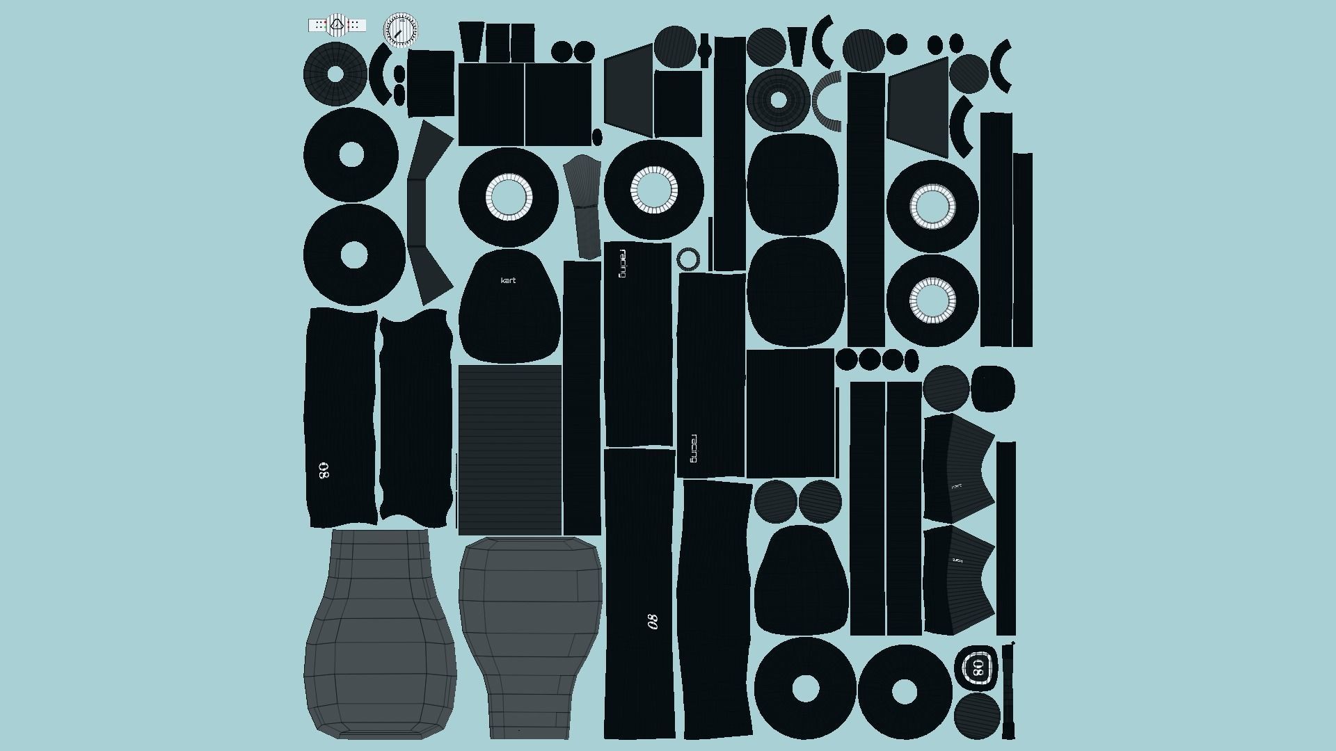 10 Cartoon Karts Black Collection - Vehicle Racing Design _75