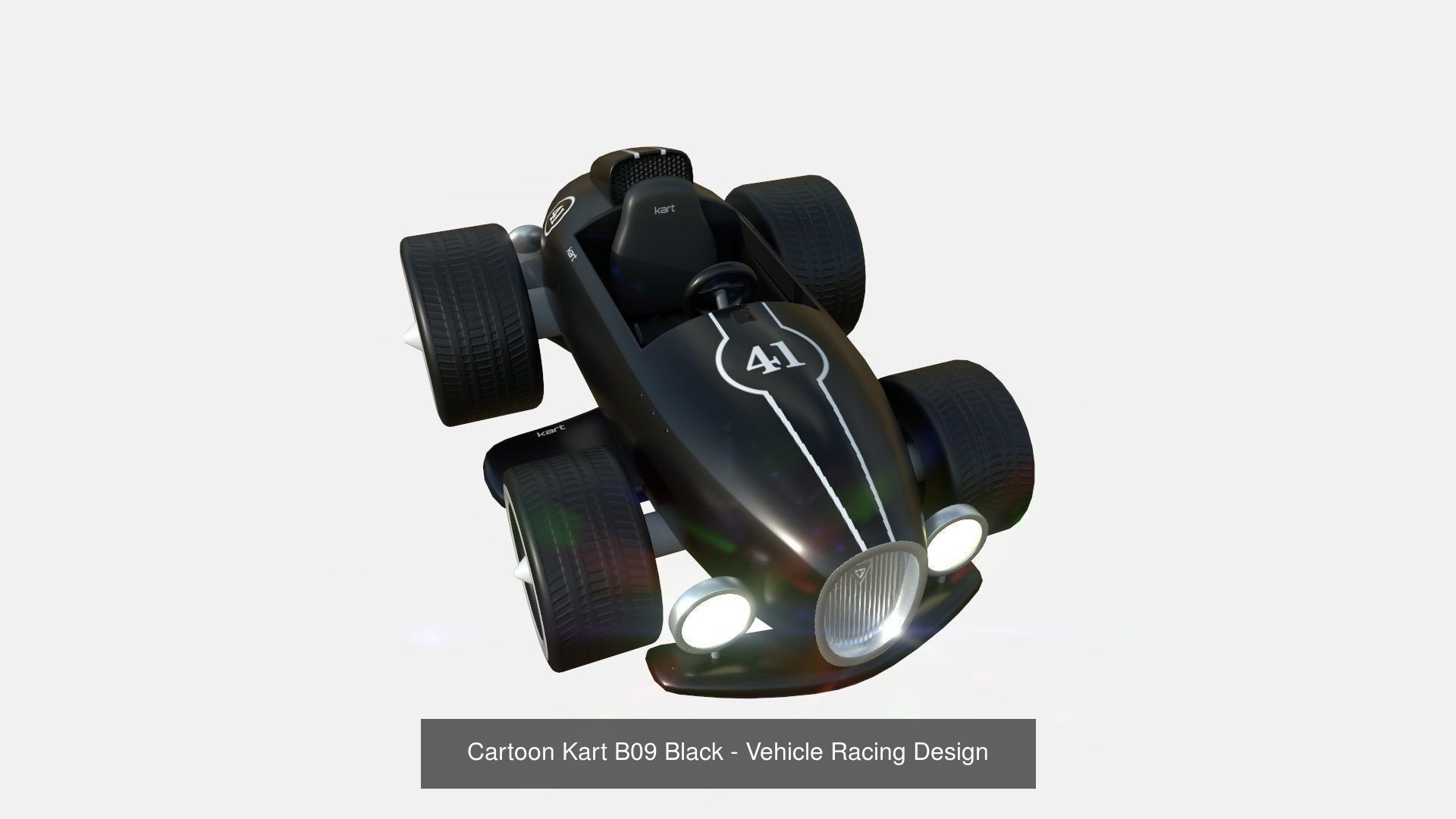 10 Cartoon Karts Black Collection - Vehicle Racing Design _2