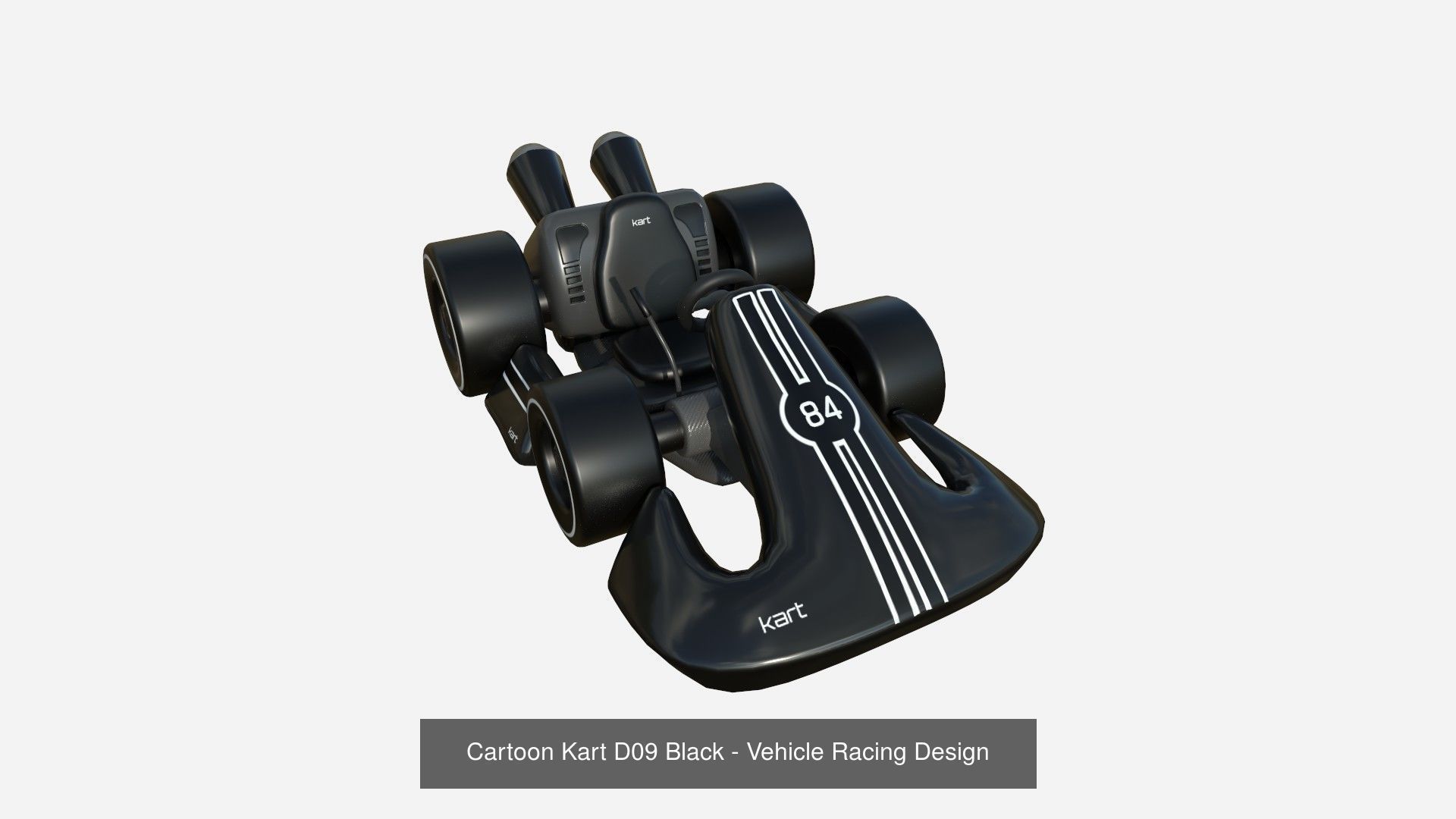 10 Cartoon Karts Black Collection - Vehicle Racing Design _5