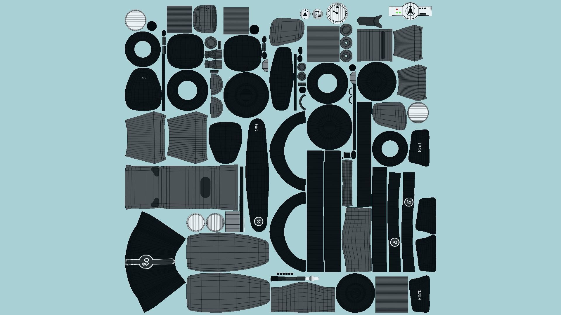 10 Cartoon Karts Black Collection - Vehicle Racing Design _35