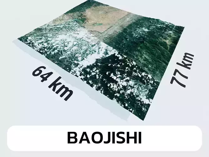 Baojishi China City Landscape 3D Model